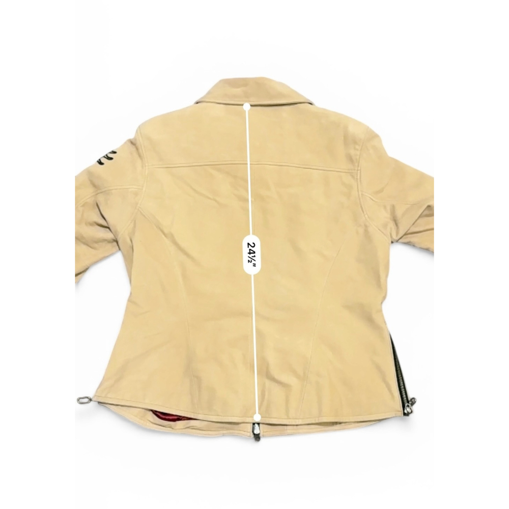 Harley-Davidson Women's Tan Suede Jacket 1W Biker Moto Embroidery - Picture 8 of 12